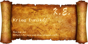 Krieg Euniké névjegykártya